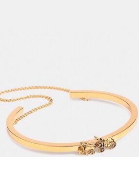 Coach Horse & Carriage Double Chain Cuff Bracelet NWT